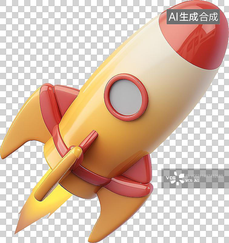 【AI数字艺术】火箭3D卡通元素图片素材