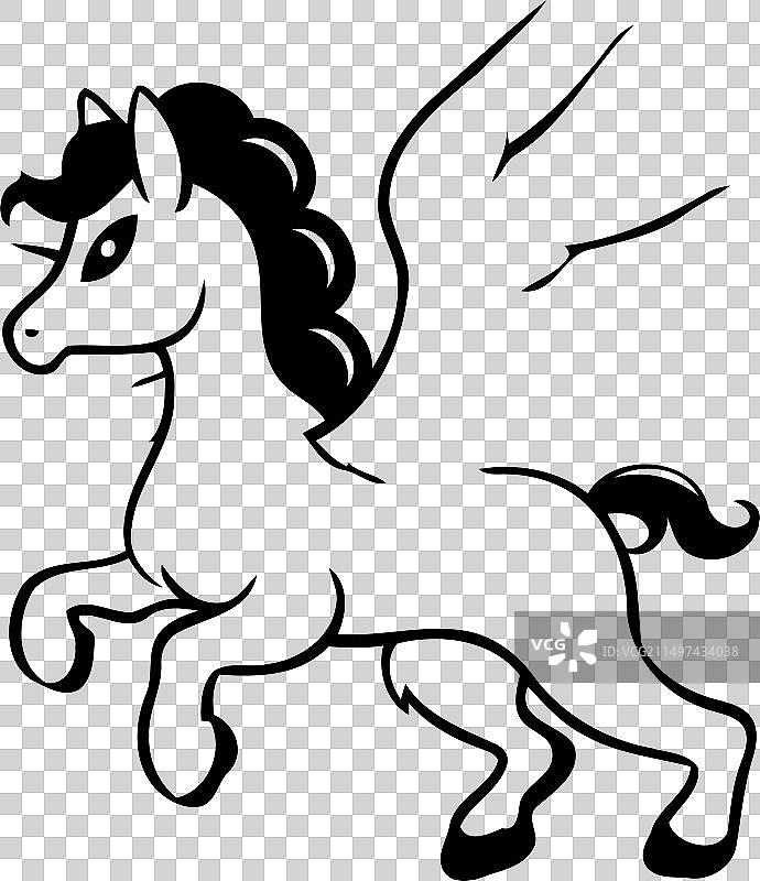 白色背景上的飞马图片素材