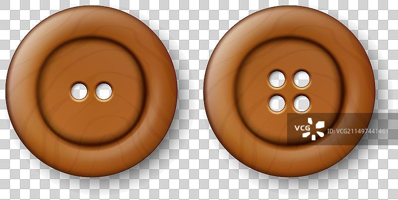 3D逼真的木质服装纽扣图标图片素材