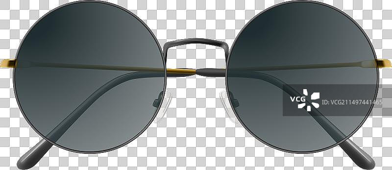 逼真的黑色圆形眼镜框图片素材