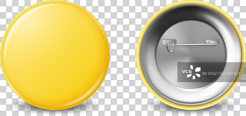 3D黄色圆形按钮模型图片素材
