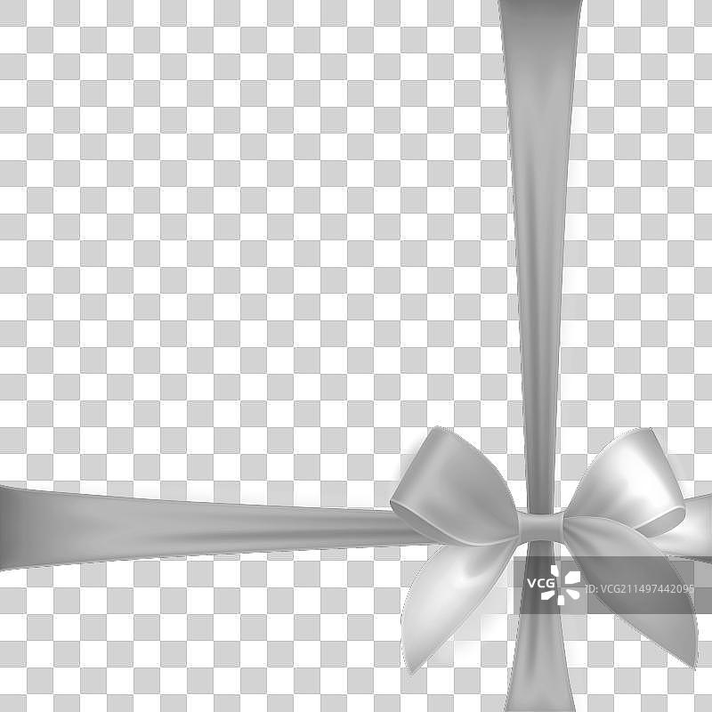 逼真白色丝绸礼品缎带蝴蝶结图片素材