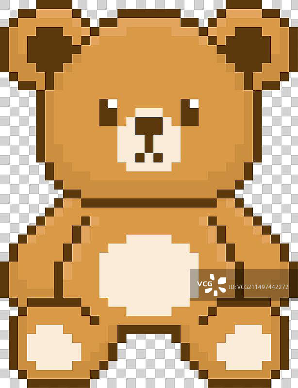 像素画棕熊图片素材