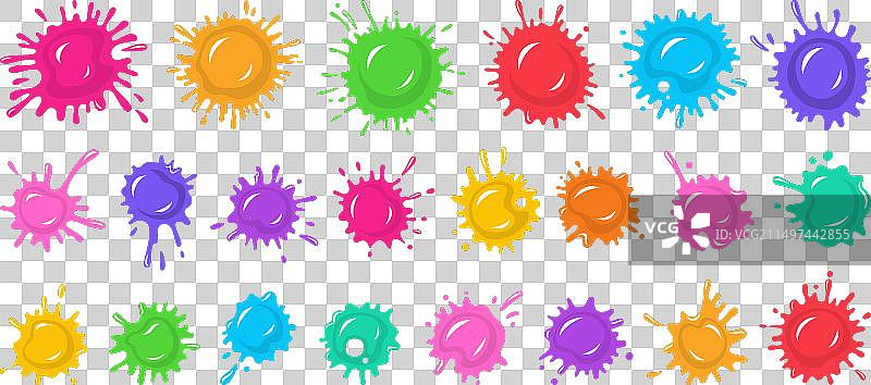 彩色卡通油漆飞溅污渍图片素材