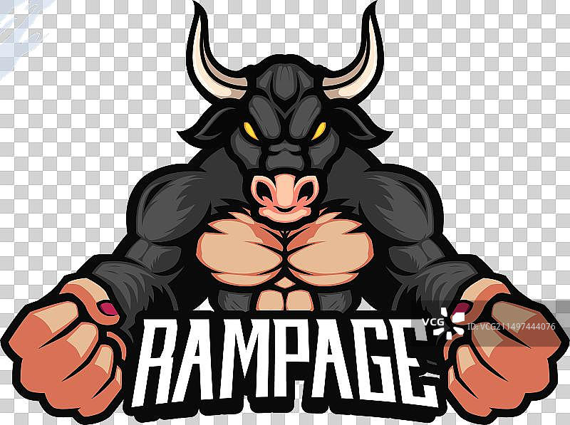 狂暴的公牛吉祥物图片素材