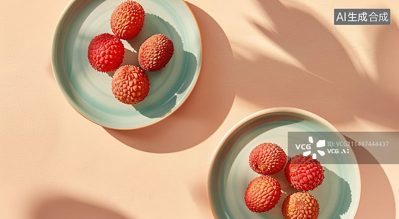 【AI数字艺术】放在桌子上的新鲜水果图片素材