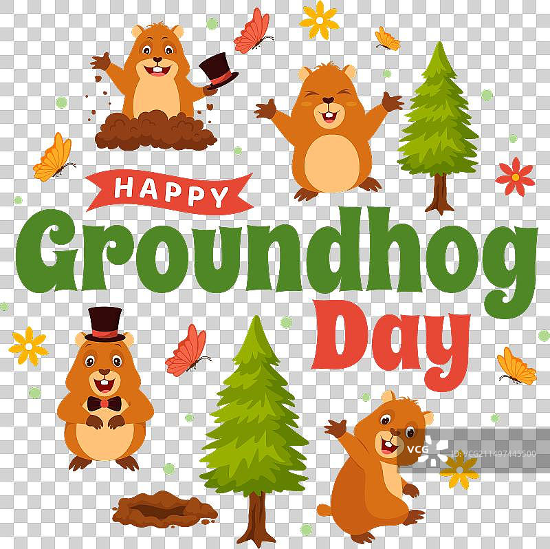 2月2日土拨鼠节快乐图片素材