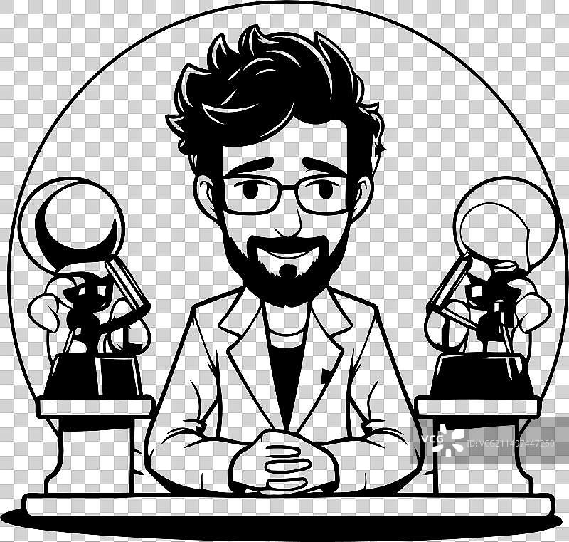 穿实验服的卡通科学家图片素材