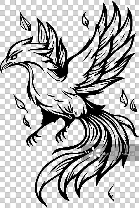 红翼飞鸟与飘落的秋叶图片素材