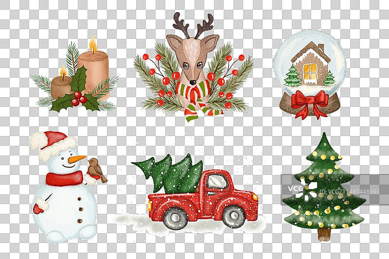 圣诞艺术设计雪人红色合集图片素材