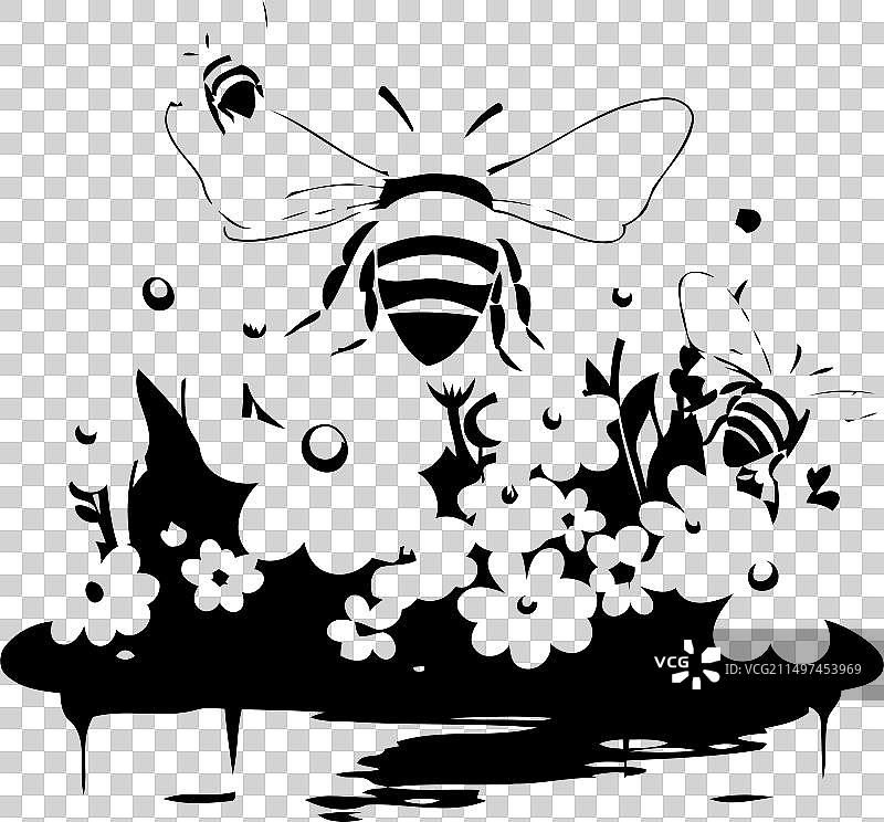 蜜蜂蜂巢花园图片素材