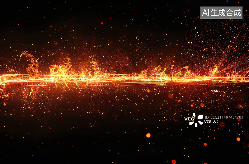 【AI数字艺术】夜空中火花的低角度视图图片素材