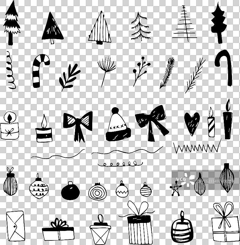 冬季装饰圣诞元素套装图片素材