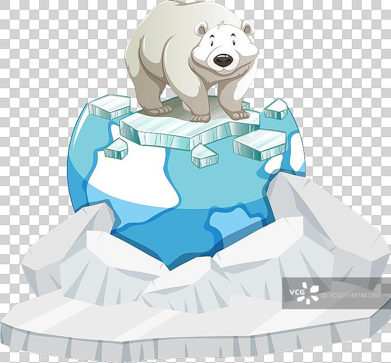 全球变暖北极熊漫步地球图片素材