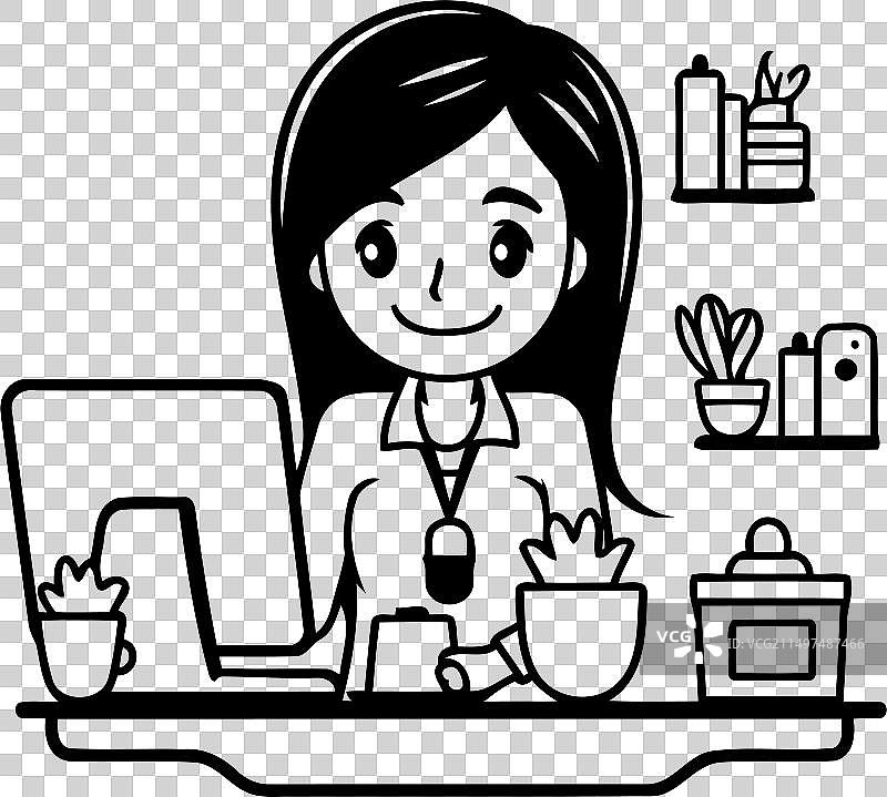 女医生坐在桌子前图片素材