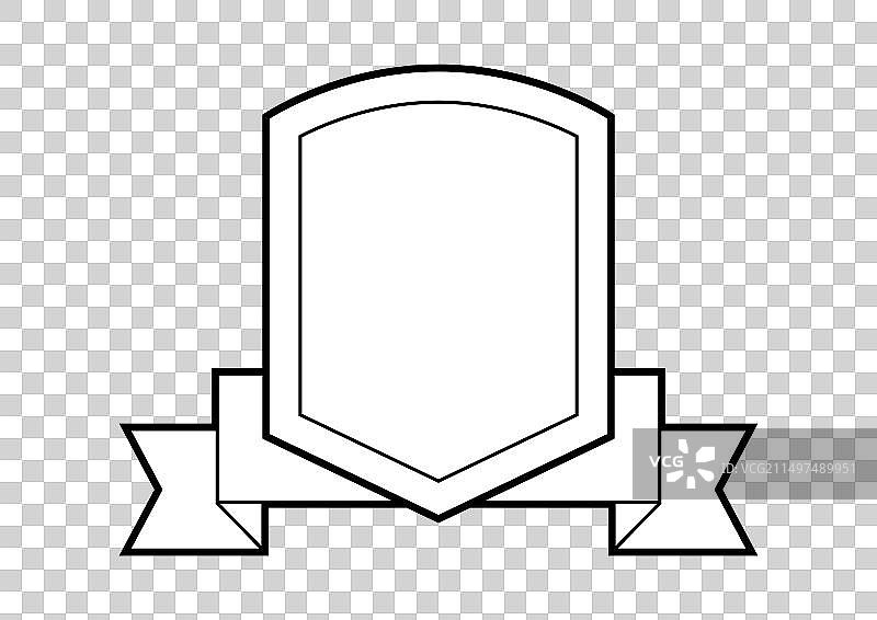 带人字形缎带的徽章设计图片素材