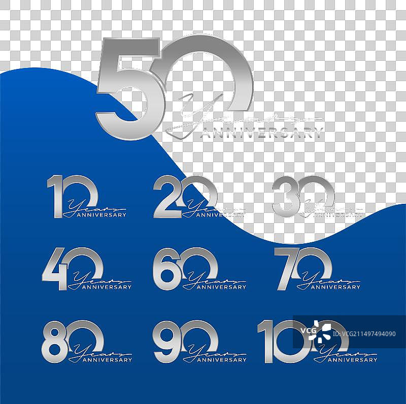 银色周年纪念标志图片素材