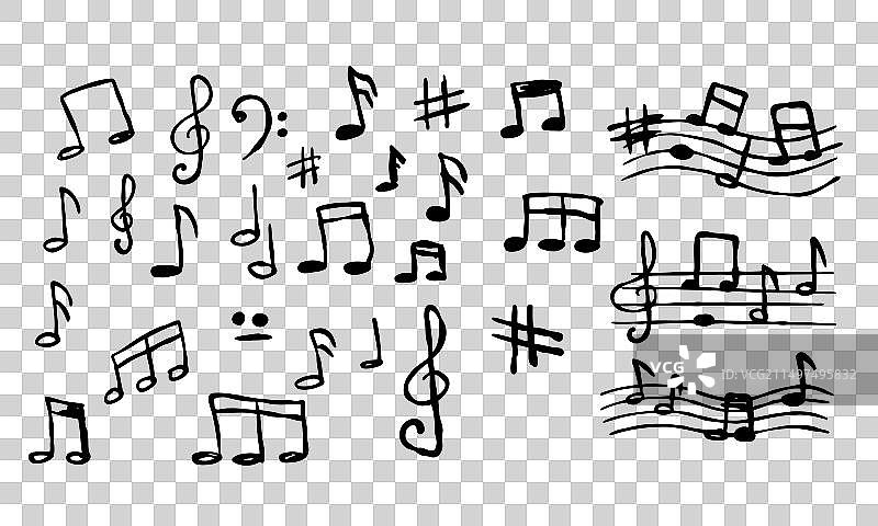 音乐符号速写风格图片素材