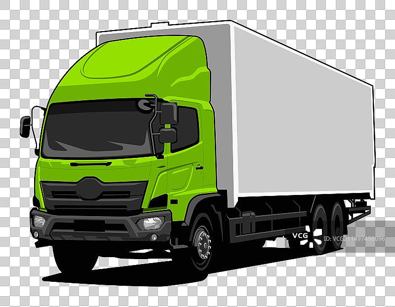 大型绿色货运卡车运输图片素材