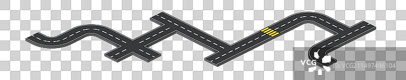 2.5D沥青道路交叉路口图片素材