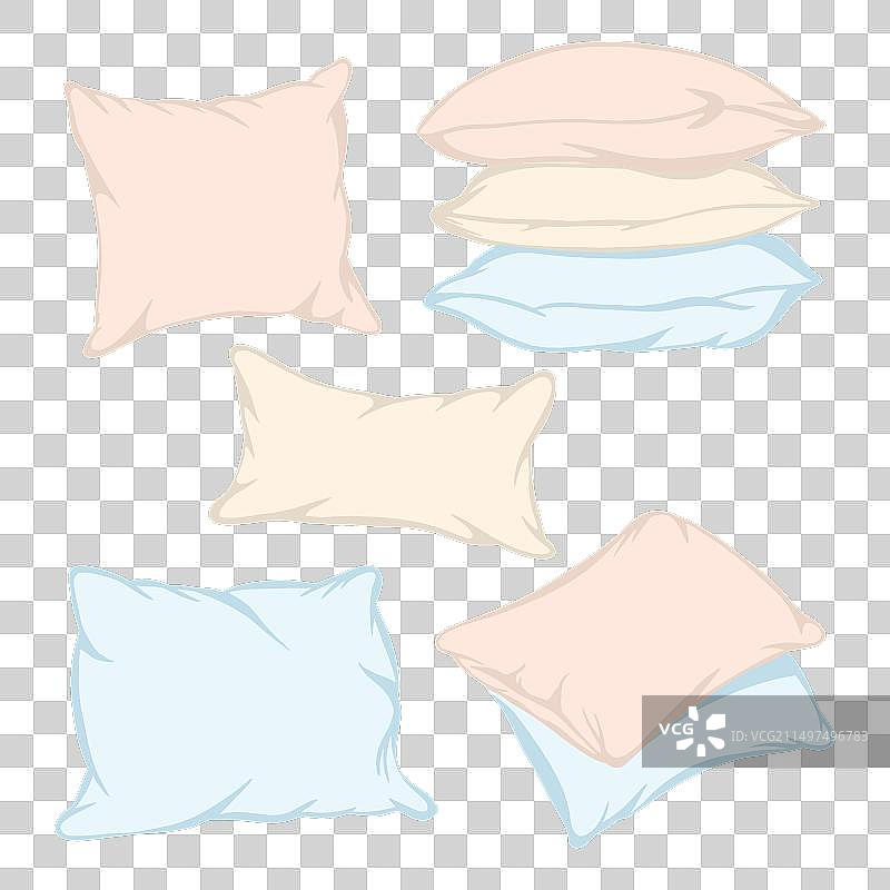 手绘卡通装饰枕头套装图片素材