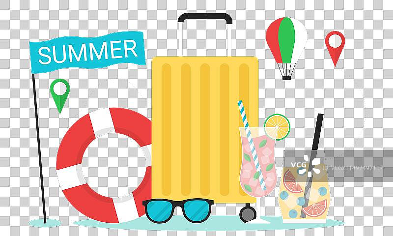 夏季扁平图标图片素材