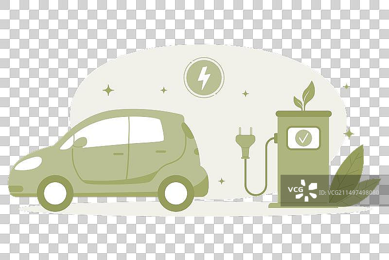 绿色环保充电站，电动汽车充电图片素材