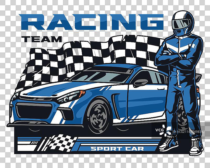 复古赛车队海报图片素材