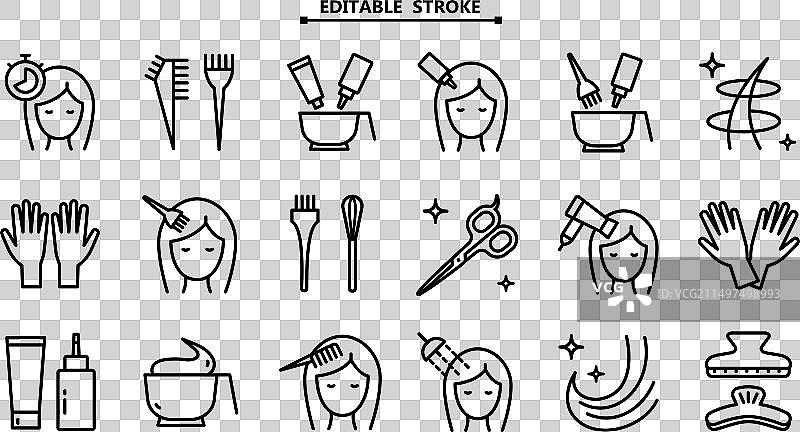 可编辑的永久染发图标图片素材