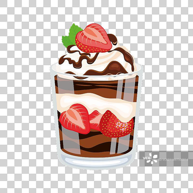 巧克力草莓冻糕图标图片素材