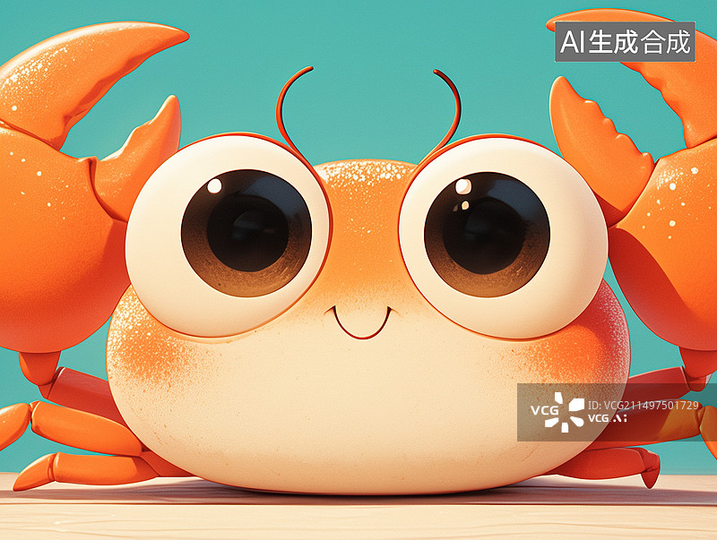 【AI数字艺术】可爱的小螃蟹图片素材