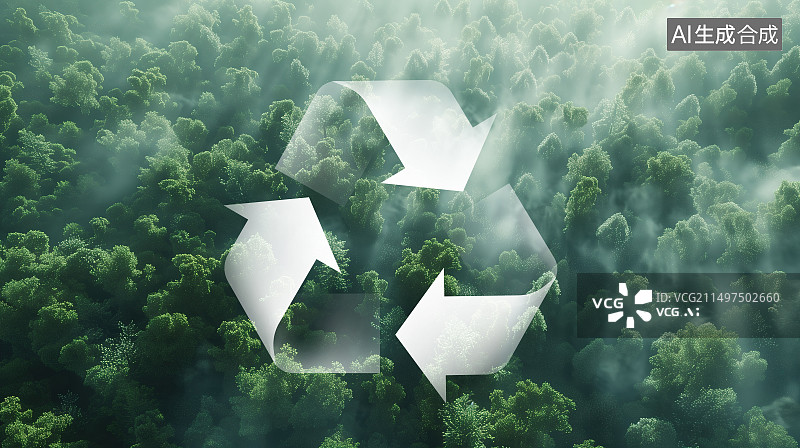 【AI数字艺术】绿色循环符号图片素材