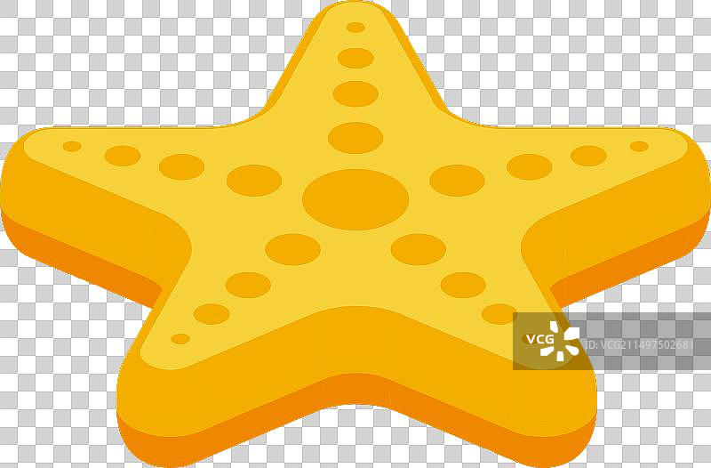 2.5D金色海星图标图片素材