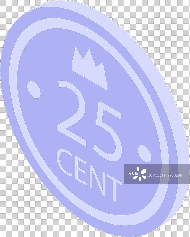 25美分硬币等距银币图标图片素材