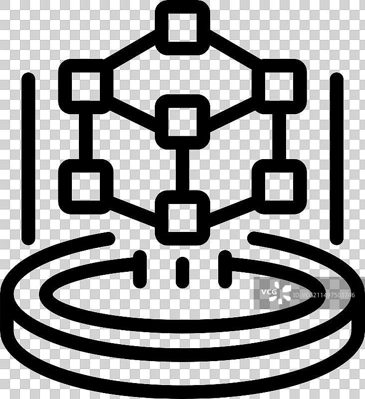 虚拟现实全息图标轮廓图片素材