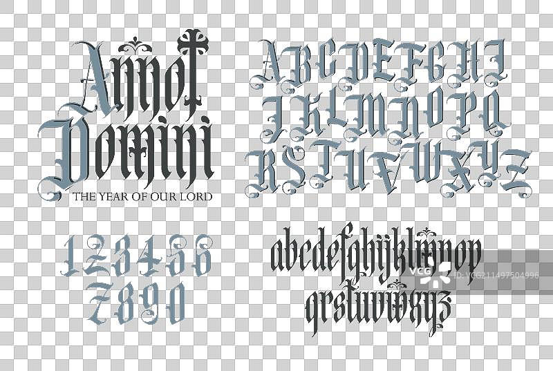 哥特字体大写字母全套图片素材