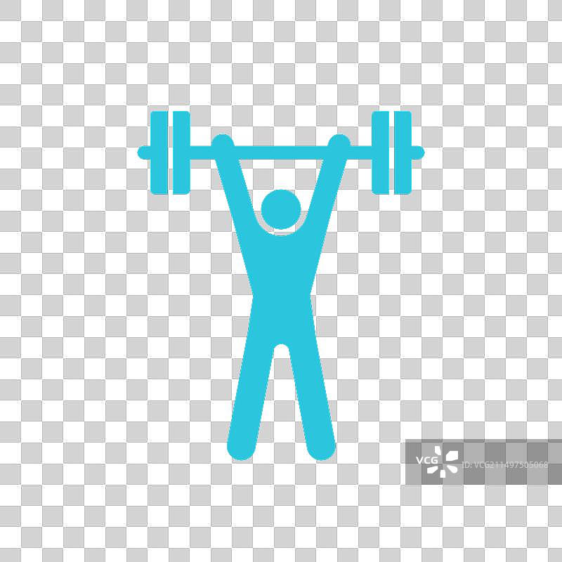 白色背景上的举重运动员图标图片素材