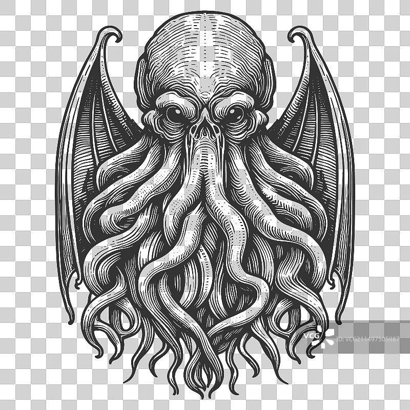 克苏鲁神话神祇雕刻图片素材