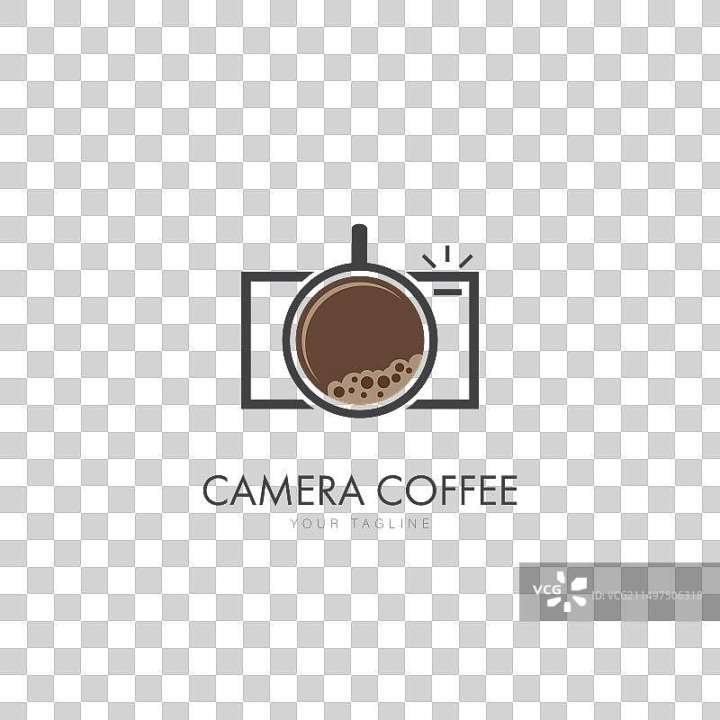 相机咖啡Logo设计模板扁平风格矢量素材图片素材