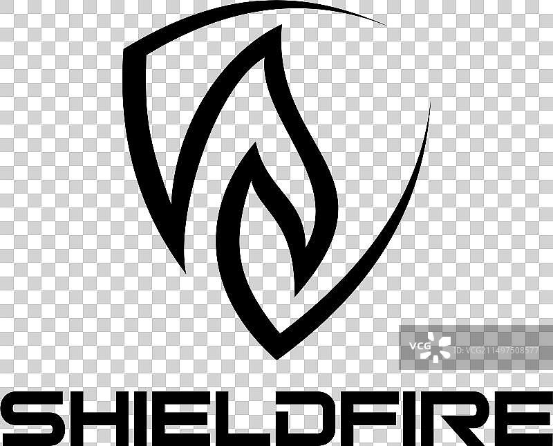 盾牌火焰标志设计图片素材