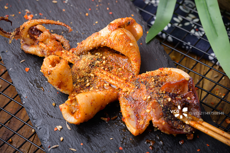 美味的油炸大鱿鱼图片素材