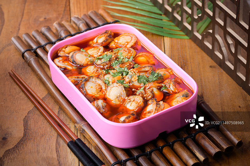 捞汁扇贝肉图片素材