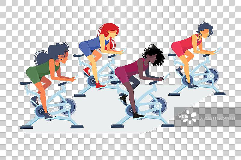 动感单车课程场景图片素材