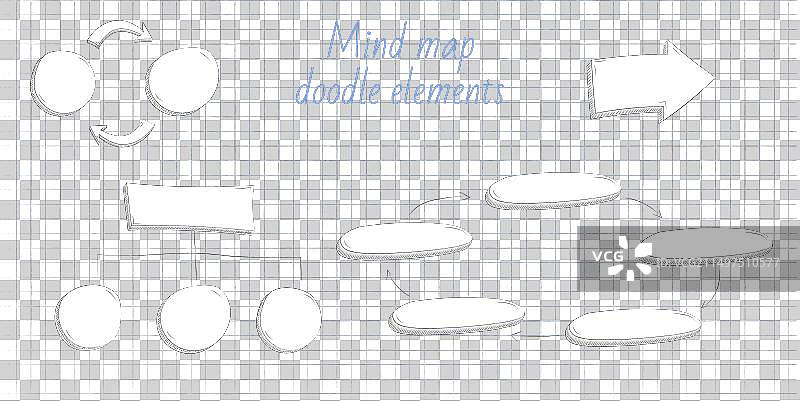 手绘思维导图空白流程图草图图片素材