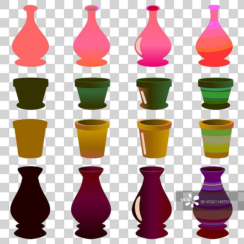 各种图案的罐子图片素材