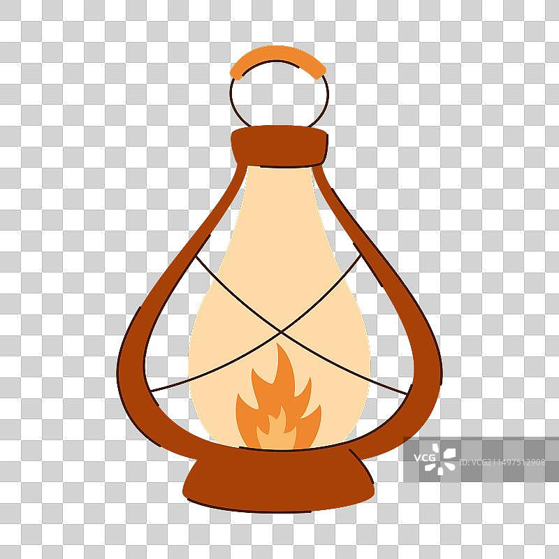 复古便携油灯卡通图片素材