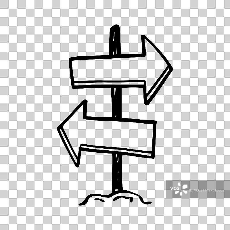 黑板涂鸦空白路标图片素材