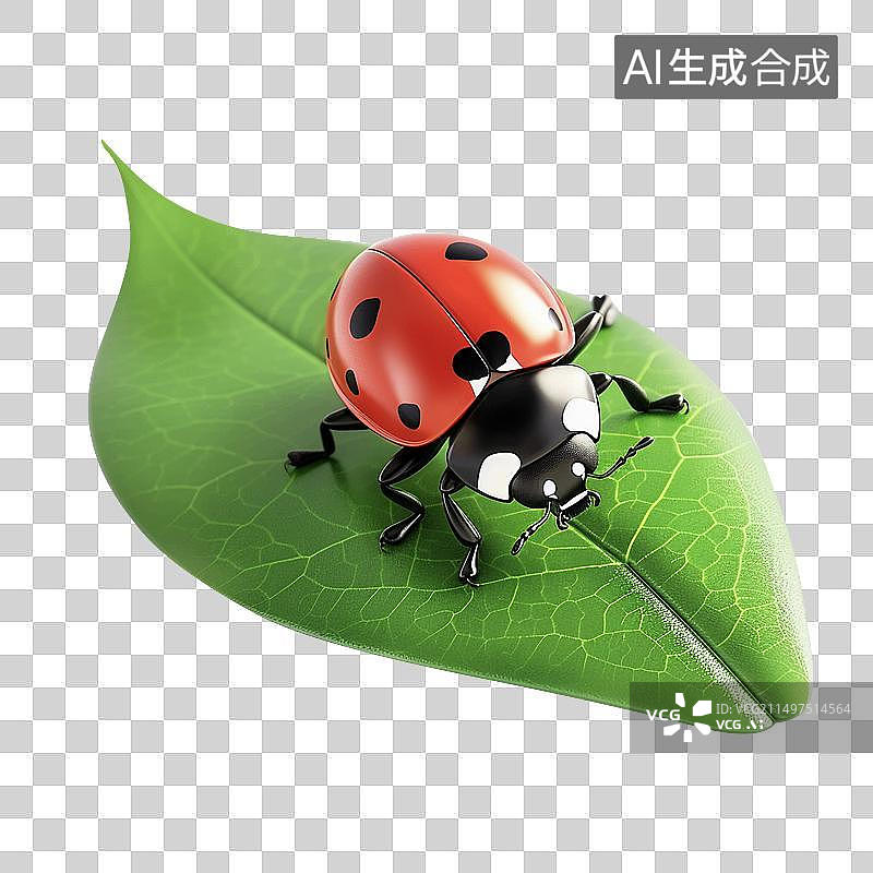 【AI数字艺术】卡通立体七星瓢虫图片素材