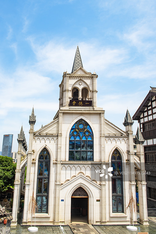 中国重庆弹子石老街基督教堂一德堂 教堂  弹子石老街基督教堂一德堂图片素材