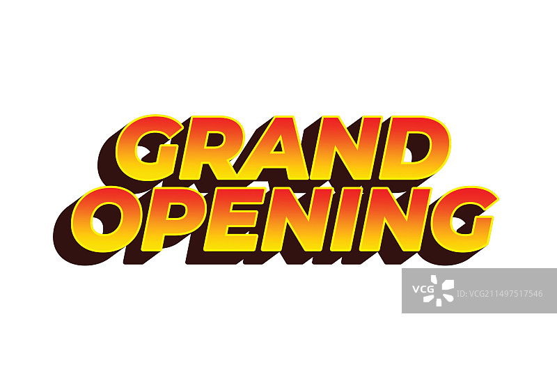 黄红色盛大开业文字特效图片素材